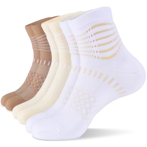 Image of IRAMY Ankle Compression Socks for Women Men Plantar Fasciitis Relief 3 /5 Pairs Cushioned Athletic Running Socks