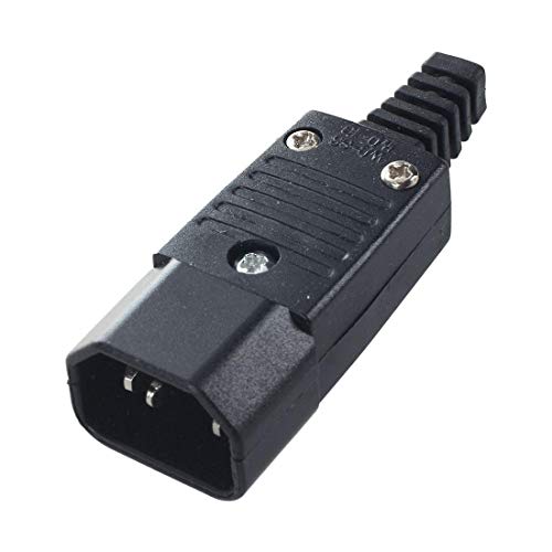 Toptekits IEC C14 Power Cord Connector,IEC 320 C14 Male Plug Rewirable Power Connector 3pin 10A /250V