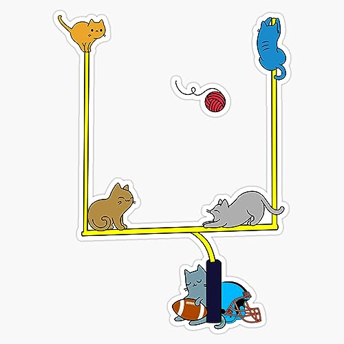 Magnet Cats Playing American Football Goal Post Magnet Vinyl Decal Sticker 5