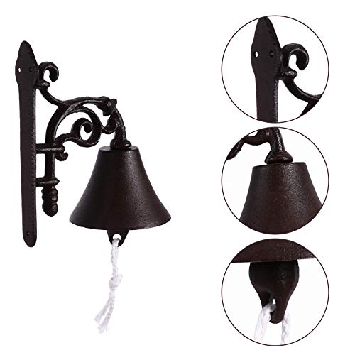 Generic Campainha decorativa de parede estilo rústico para pendurar na parede, estilo antigo, decora