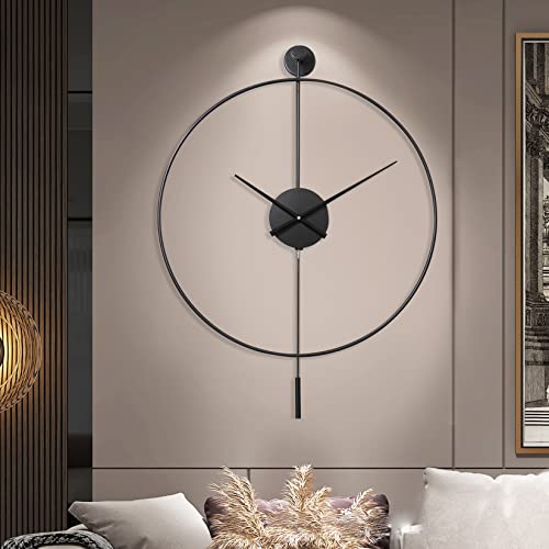 Yisiteone Classical Large Decorative Wall Clock With Pendulum, Modern Non-Ticking Silent Metal Wall Clocks For Living Room, Bedroom, Study, Office,20‘’ #TOP1