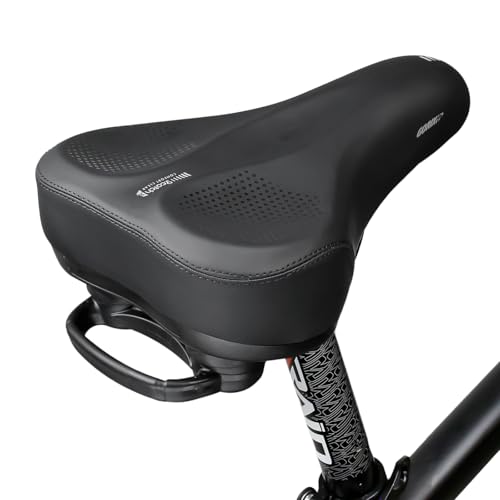 GORIX(ゴリックス)サドル 自転車 痛くない サスペンション 分厚いクッション/幅広/スプリング クロスバイク シート ロードバイク 衝撃吸収 撥水 スピンバイク マウンテンバイク ミニベロ スポーツサドル(GC-FlowMax C1)