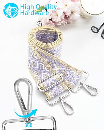 Image of Silvery Purse Straps Replacement Crossbody - Guitar Strap for Purse Crossbody
