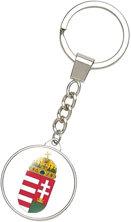 Ykonuyis Country National Emble Keychain Alloy Key Ring Double Sided Coat of Arms Key Chain