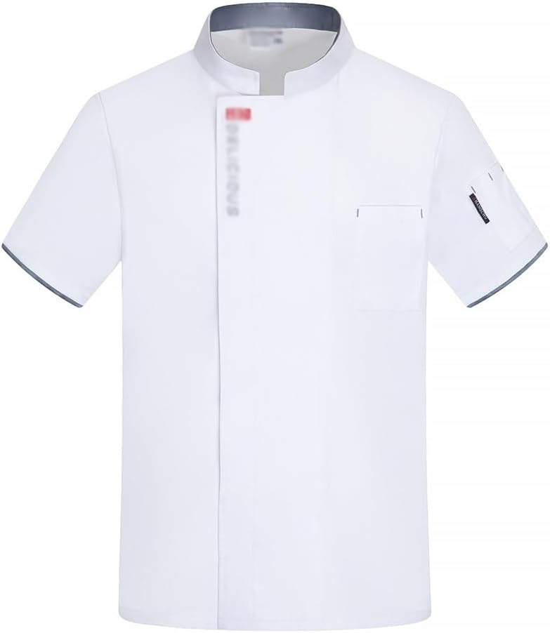 Unisex Uniform Chef Coat Short Sleeve Catering Jackets for Mens Womens Restaurant Kitchen Work Uniform Apparel