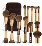 MAANGE Makeup Brushes 12 Pcs With Bag, Multi-functional Makeup Brushes Set for Dual-Head Contour ...