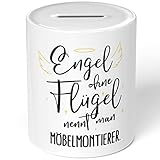 JUNIWORDS Spardose Sparbüchse, Engel ohne Flügel nennt Man Möbelmontierer (5175185)
