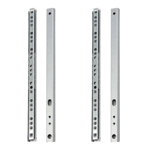 LKRXW 2 Paires (4 pièces) 17mm Glissière de Tiroirs Coulisses à Bille Rails de Tiroir Coulissant Glissières à Roulement à Billes Extension Partielle Rail...