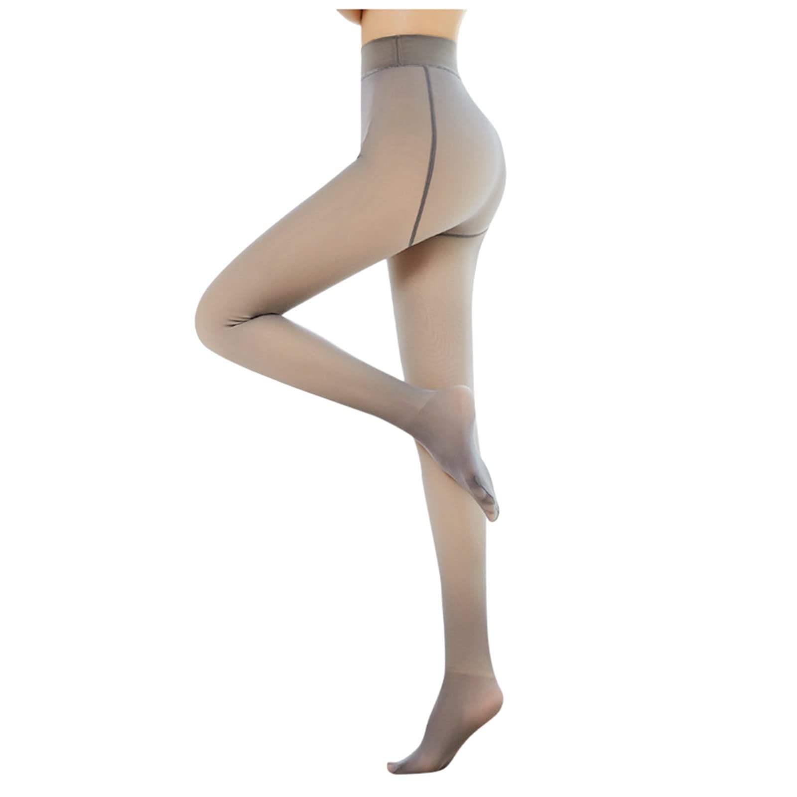 Collant Polaire Femme Collant Thermique Femme Chaud Collant Faux Translucide Leggings Extensible Pantalons pour Femmes Élasticité Épais Slim Tights Pantalon Skinny pour Automne Hiver