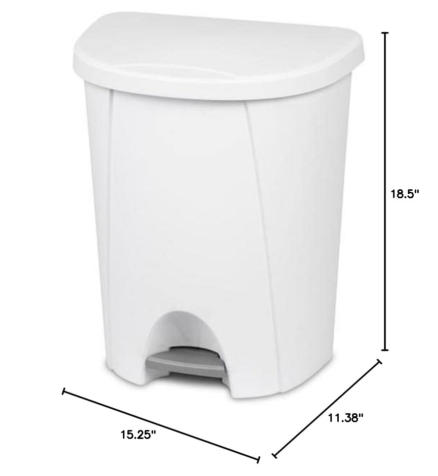 Sterilite 6.6 gal. White Step-On Wastebasket4