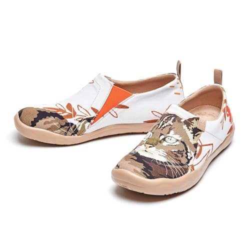 Image of UIN Women's Slip On Shoes Colorful Comfortable Lightweight Art Travel Sneakers Casual Floral Stylish Everyday Loafers