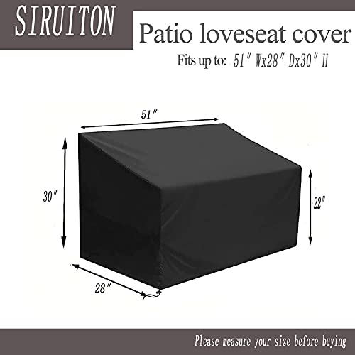 SIRUITON Patio Furniture Covers 420D Heavy Duty 4-Piece Outdoor Veranda Patio Garden Furniture Set with Durable and Water Resistant Fabric (Black)