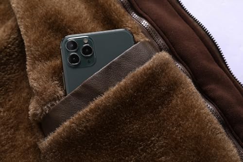 Men's Leather Motorcycle Jacket with Removable Hood Mens Faux Leather Jacket Men PU Vintage Bomber Coat4