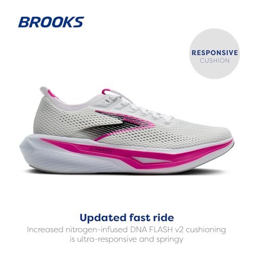Brooks, Women, Hyperion 3, White/Luminary/Cyber Pink, 6, Medium - image 2