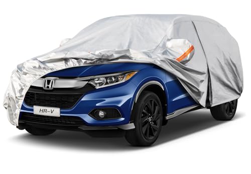 Image of Kayme 6 Layers SUV Car Cover Custom Fit for Honda HR-V HRV (1995-2025) Waterproof All Weather for Automobiles, Outdoor Full Cover Rain Sun UV Protection.Silver