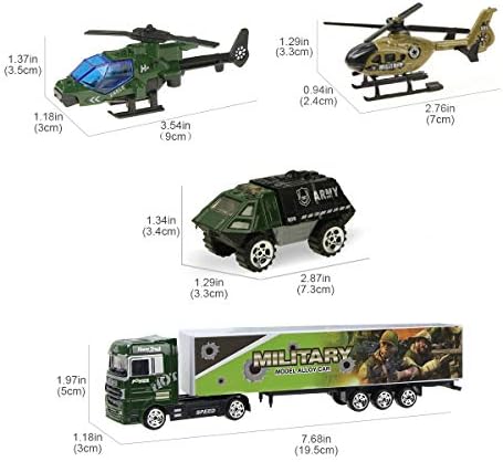 jenilily Military Truck Army Models Car Toys Alloy Vehicle Tank Jeep Battle Toy Cars For Kids Toddlers Boys 3 4 5 Years Old