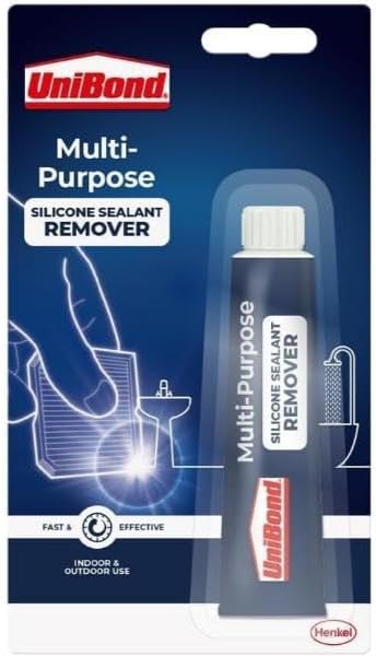 Unibond 1584200 Silicone Sealant Remover, Effective Sealant Remover for Thorough Removal, High-Strength Silicone Remover for Ceramic Tiles, Baths and Toilets, 1 x 80 ml