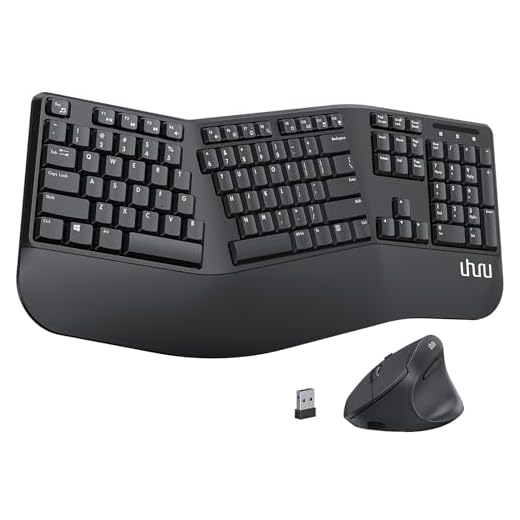 Ergonomic Wireless Keyboard and Mouse - UHURU UEKM-20 Wireless Ergo Keyboard and Mouse Combo with Split Design, Palm Rest, Natural Typing, Compatible with Windows Mac