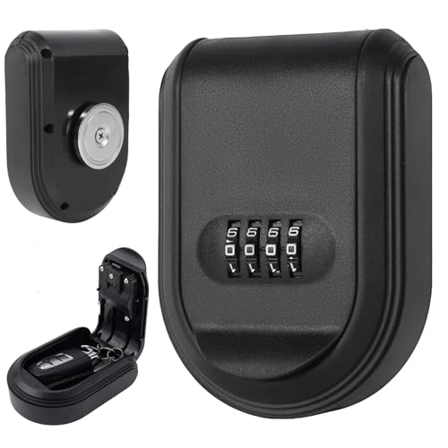 Caja fuerte para llaves con código numérico, caja de llaves magnética, resistente al agua, caja fuerte para llaves con bolsillo impermeable, caja fuerte para llaves para casa, garaje, escuela, oficina
