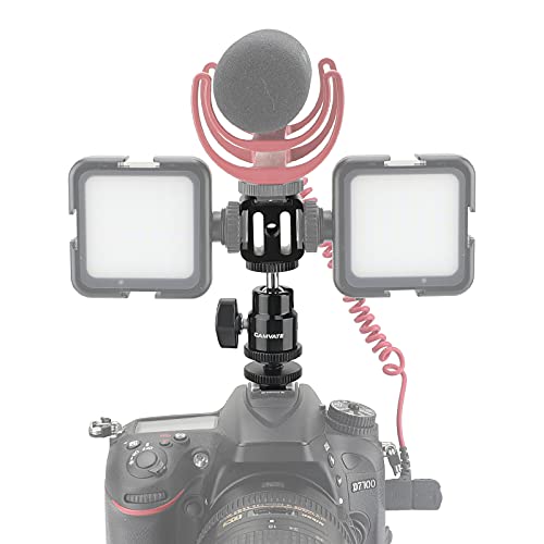 Soporte de bola 1/4" para grabar vlogs con cámara y triple zapata 3