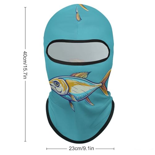 Balaclava para hombre con estampado de pez, máscara facial para esquí, ciclismo y deportes de invierno miniatura 2
