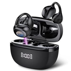 Open Ear Kopfhörer Kabellos Bluetooth 5.4, Bequeme Clip On Kopfhörer mit KI-ENC Noise Cancelling für klare Anrufe, Open Ear kabellose Ohrhörer, 48 Std Laufzeit, IPX7 Wasserfest für Sport, Alltags