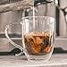 GROSCHE Cyprus 16 fl. oz Double-Wall Glass Mug Set | Espresso, Latte, Tea & More | Hot & Cold Beverages | Stylish & Aesthetic | Dishwasher Safe | Heatproof | Drinking Glassware