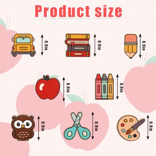 Whaline 8 Pairs Teacher Earring Studs School Bus Pencil Apple Owl Wood Earrings Cute Back to School Wooden Earrings for Women Girls First Day of School Party Jewelry Gift Accessories2