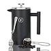 SparkPod French Press Coffee & Tea Maker Complete Bundle (34 Oz – 1 Liter) 4 Items – Double Wall Stainless Steel French Press, Serving Scoop, Dessert Spoon & 4 Ultra-Fine Filter Screens