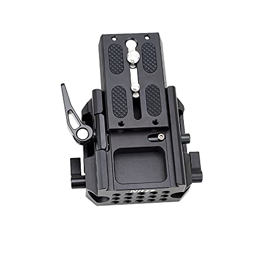 Image of Nitze PB13 15mm LWS Baseplate w Rod Rail Clamp /QR ARCA Plate for DSLR Camera Shoulder Support Stabilizer Rig Z Cam E2 /Komodo /BGH1 Cage