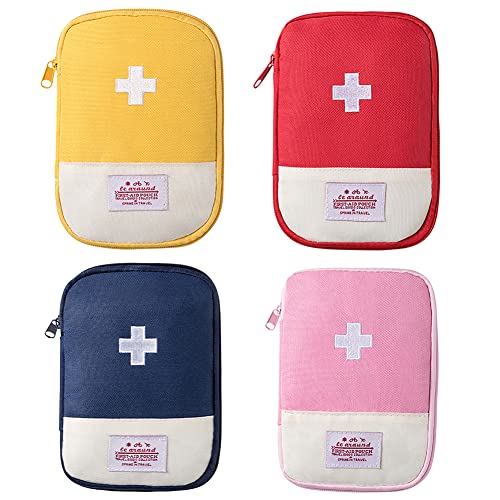 Image of Eforcase 4PCS Travel Mini Empty First Aid Pouch, Portable Empty Aid Medical Bag,Empty Medicine Bag Emergency Kit Storage Bag Empty