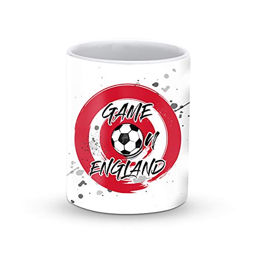 Stylizedd Designer Printed Coffee Mug with Heavy Duty Handle 11oz Ceramic Personalised Gift Mugs Cup [Microwave Safe & Dishwasher Proof ] - Game on England