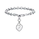 CaleesLLC K Letter Initial Charm Bracelet Adjustable Stainless Steel Anklet Personalized Wrist Link