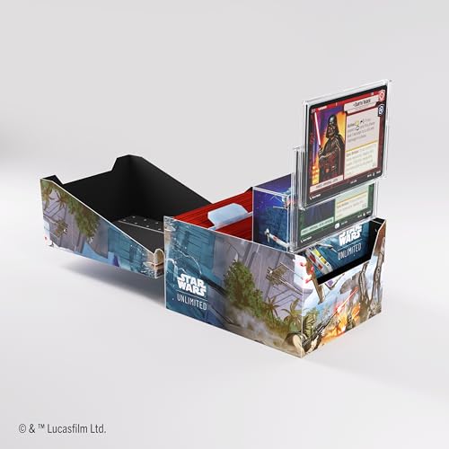 Gamegenic Star Wars Unlimited Soft Crate - Full-Color Printed & Officially Licensed Durable Deck Box, Holds 60 Double-Sleeved Cards, Perfect for TCGs and LCGs, OBI-Wan Kenobi/Darth Maul, Made