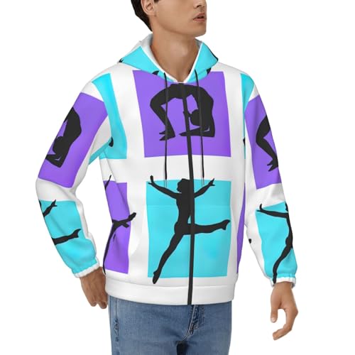 Sweat à capuche imprimé jeu de gymnastique pull homme doux et chaud toutes saisons