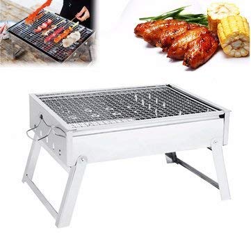 FEELING MALL Portable Camping Barbecue Stove Thickening Stainless Steel Oven Outdoor Folding BBQ Stove Picnic Grill Tool
