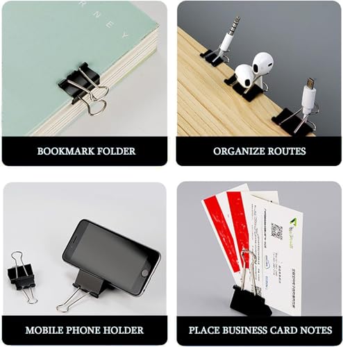 125 Pcs Paper Binder Clips, 4 Assorted Sizes,Jumbo, Large, Medium, Small, Mini, File Metal Fold Documents Clamps for Teacher School Office and Business, Home Supplies image 2