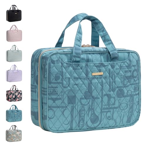 Everfun Hanging Travel Toiletry Bag for Women Traveling With Leakproof Compartment Makeup Cosmetic Organizer Dopp Kit Travel Accessories Essentials Must Have
