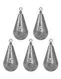 BLUEWING Casting Swivel Bell Sinkers Fishing Weights Drop Shot Dipsey Lead Saltwater, 5oz - 5pcs
