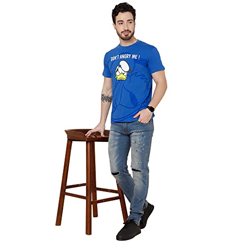Image of Free Authority Mickey & Friends Printed Regular Fit Green Cotton Men's T-Shirt