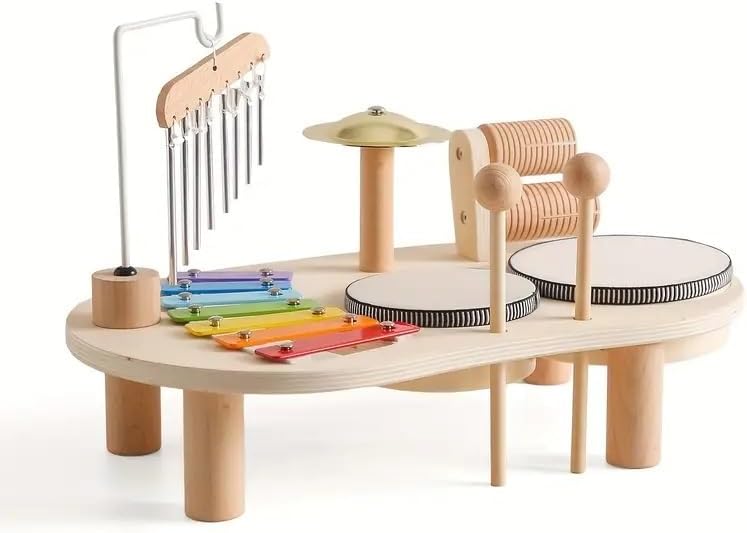 Youngsters' Musical Playset with Drum and Xylophone - Educational Percussion Instrument Set, Perfect for Birthday, Halloween