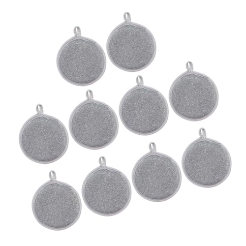YOSADIER 10Piezas Esponjas de Limpieza Reutilizables de Doble Cara para Cocina y Pack de Unidades para Fregar Ollas Sartenes y Parrillas con Plateados para Limpieza