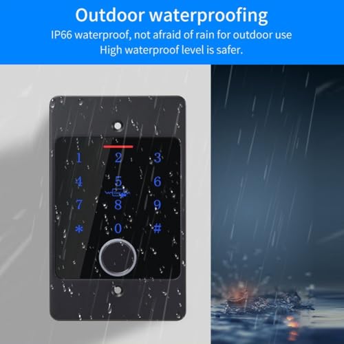 Serrure de porte IP66 noire avec application mobile et double modes d'authentification - 6