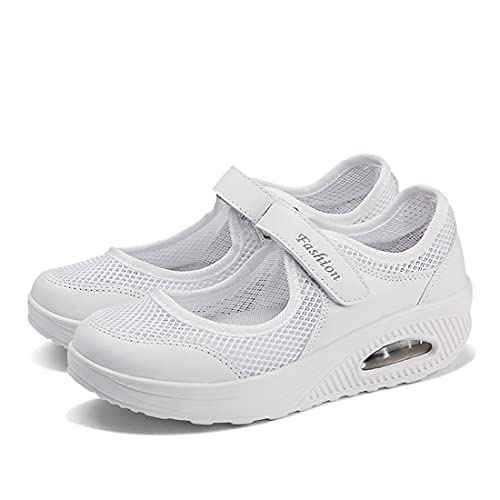 Ademende bootschoenen voor dames Anti-slip loopschoenen van mesh Wig steunzolen casual schoenen Sneakers met… - Image 3