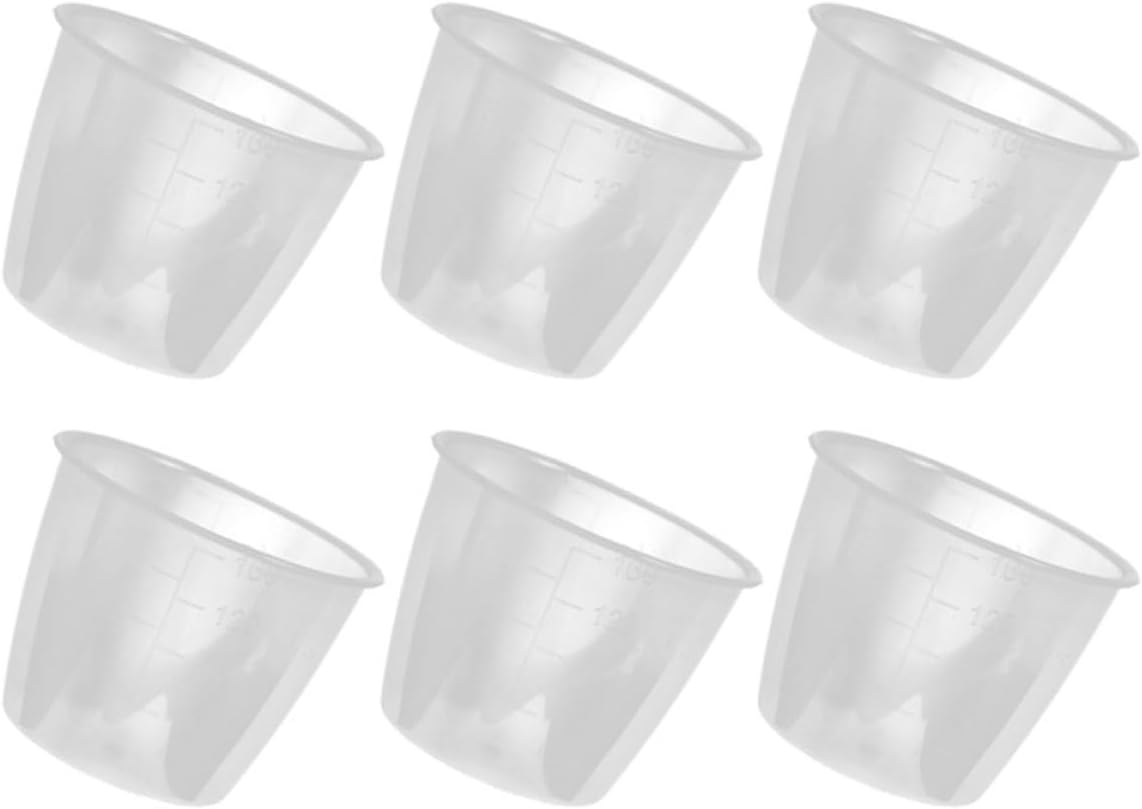 6pcs Plastic Rice Measuring Cups 160ml with Liquid Ingredient Scale, Rice Cooker Accessories for Kitchen Cooking and Food Measuring