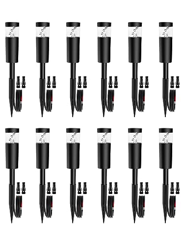 5W Low Voltage Landscape Pathway Lights with Connectors 12V Outdoor Landscape Lighting LED Bollard Path Lights Wired IP65 Waterproof Warm White Walkway Lights for Garden Yard Lawn (12Pack)