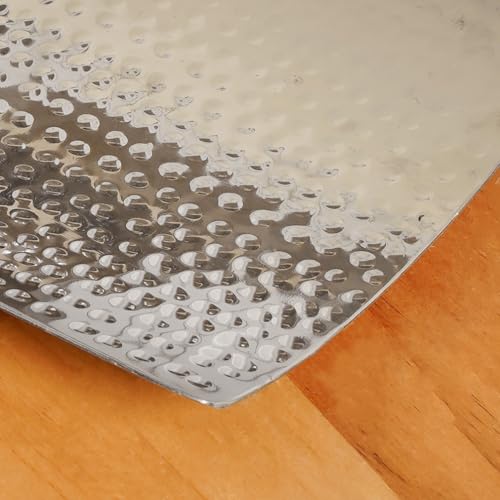 Image of Nestasia Stainless Steel Serving Platter for Snacks (25cmx15cm) - Hammered Rectangular Curved Steel Tray with Glossy Finish | Rust & Scratch Resistant Serveware for Appetisers, Desserts and Breads