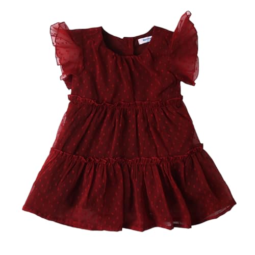 Image of Nautinati Baby Girls Flared Frock with Flutter Sleeves | Age 0-3 Years