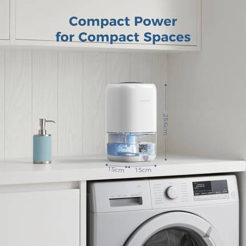 AROEVE Dehumidifier 1000ml, Dehumidifiers for Home, Auto Off, Auto Defrost, Peltier Technology, Coloured Light, Portable, Quiet, for Wardrobe, Bedroom, Bathroom