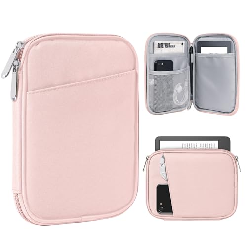 TiMOVO 6-7 Pollici Custodia per Tablet, Paperwhite/Colorsoft Signature Edition, Custodia Protettiva con Tasca per E-Reader/Oasis e Dispositivi Kobo, Rosa